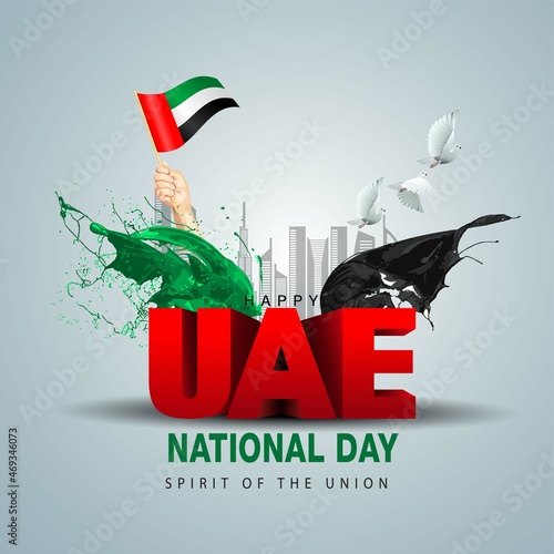 happy national day UAE greetings. vector illustration design photo