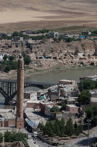 Postcard from Turkey: ruins of ancient city of Hassankeyf, Batman upon Tigris River before Ilsu Dam
