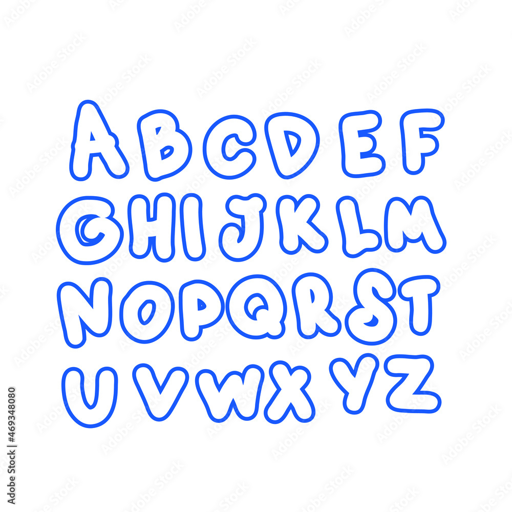Set of bubble style alphabet of latin letters. Perfect for poster, party invitation and print. Hand drawn vector illustration for decor and design.
Set of bubble style alphabet of latin letters. Perfect for poster, party invitation and print. Hand drawn vector illustration for decor and design.