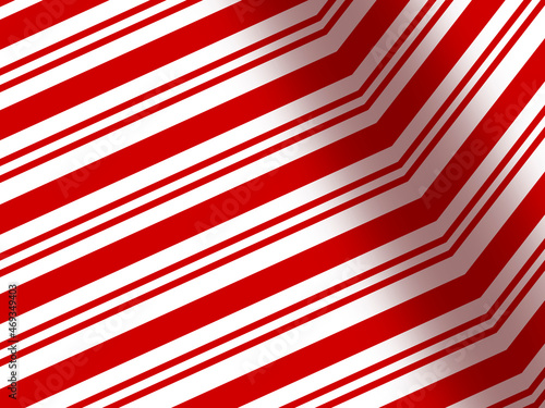Folding holiday Christmas wrapping paper red and white candy stripes