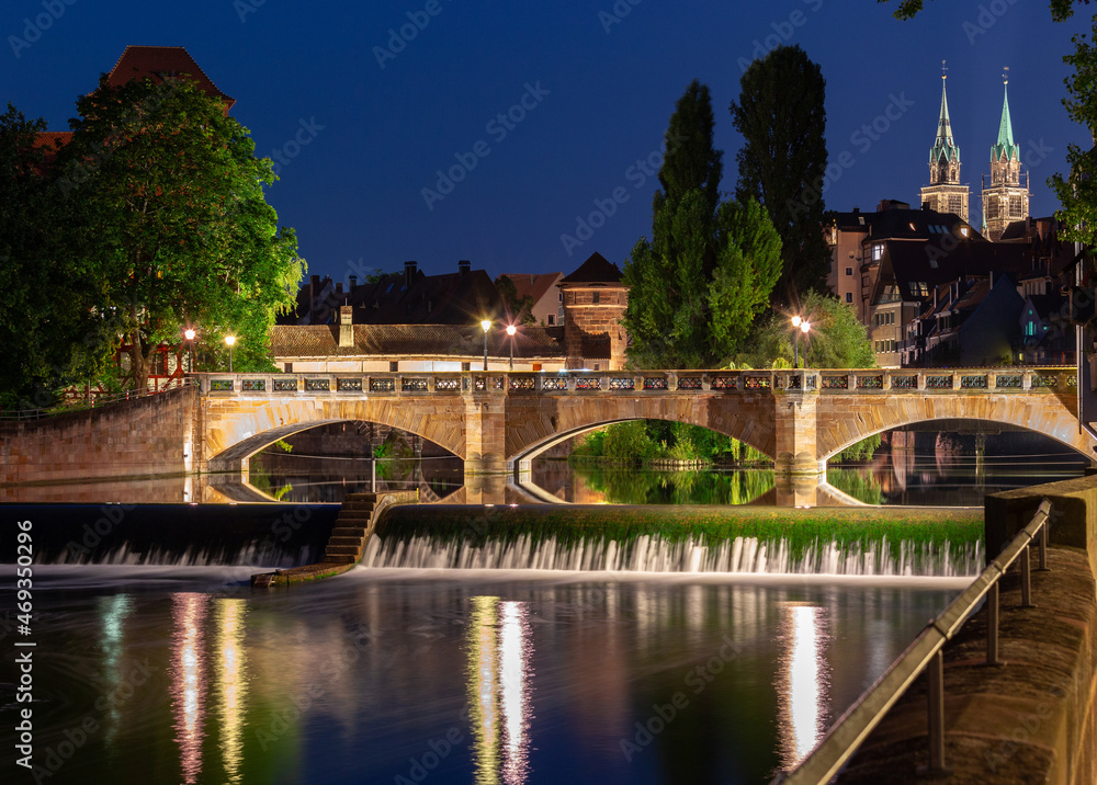 Obraz premium Historical part of the old town of Nuremberg, Franconia, Germany.
