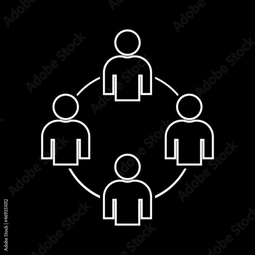Meeting icon isolated on dark background