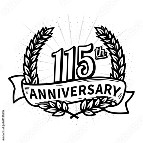 115 years anniversary celebration logotype. 115th anniversary logo. Vector and illustration. photo