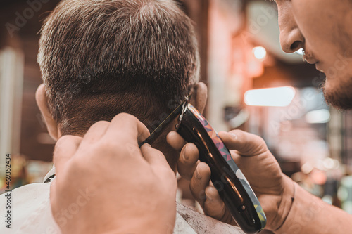 Work of a master in a barbershop