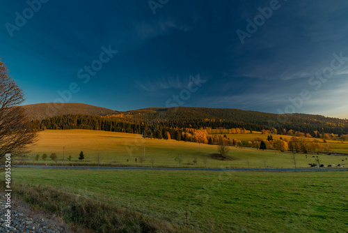 Evening near Ostruzna and Ramzova villages in Jeseniky mountains © luzkovyvagon.cz