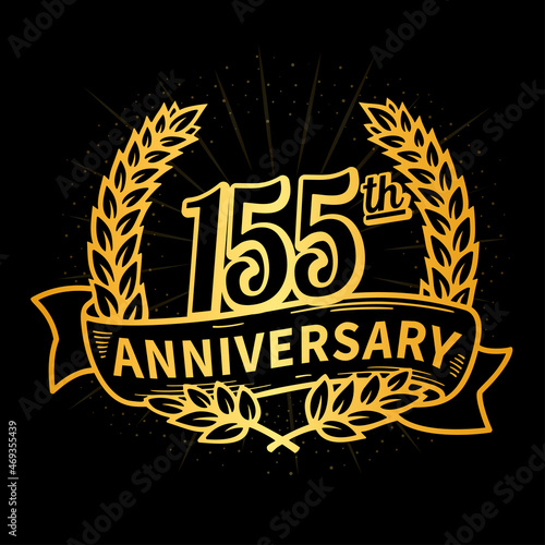 155 years anniversary celebration logotype. 155th anniversary logo. Vector and illustration. photo