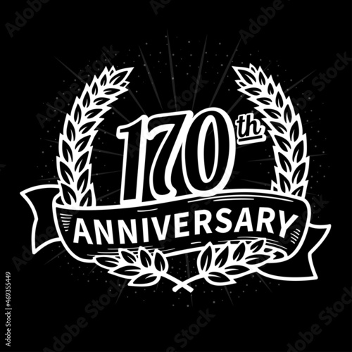 170 years anniversary celebration logotype. 170th anniversary logo. Vector and illustration.