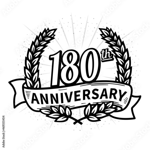 180 years anniversary celebration logotype. 180th anniversary logo. Vector and illustration. photo