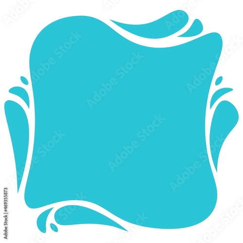 background image, abstract shapeless turquoise figure on a white background with shadow, flat vector graphics