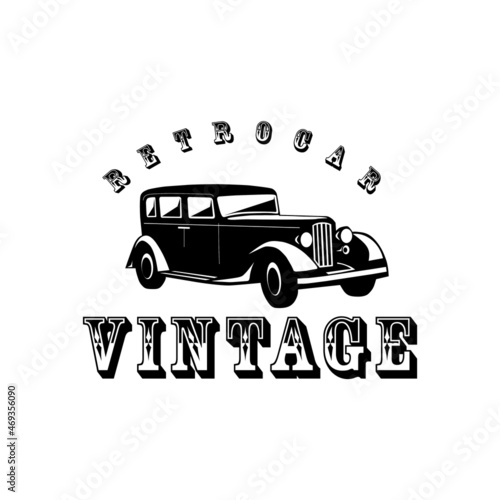 Retro Car Logo Design, Image, Vintage, Vector, Automotive