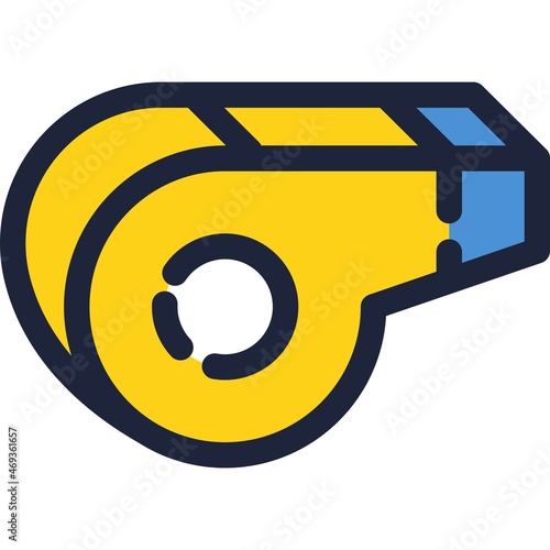 Referee whistle vector icon flat sport blower