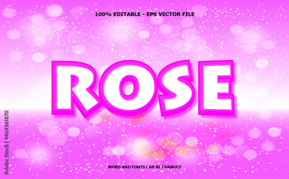 Editable Vector Text Effect - Rose Pink Style