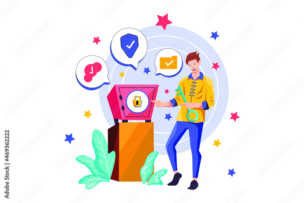 Security Illustration concept. Flat illustration isolated on white background. Security Illustration concept. Flat illustration isolated on white background.