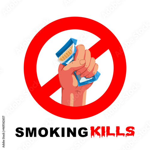 vector of no smoking awareness poster design