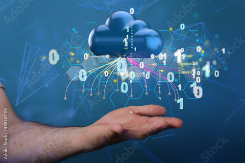 Wallpaper Mural small data Cloud technology. Polygonal wireframe art looks like constellation Torontodigital.ca