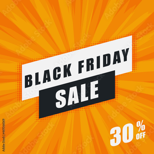 Black friday sale banner. Vector illustration.