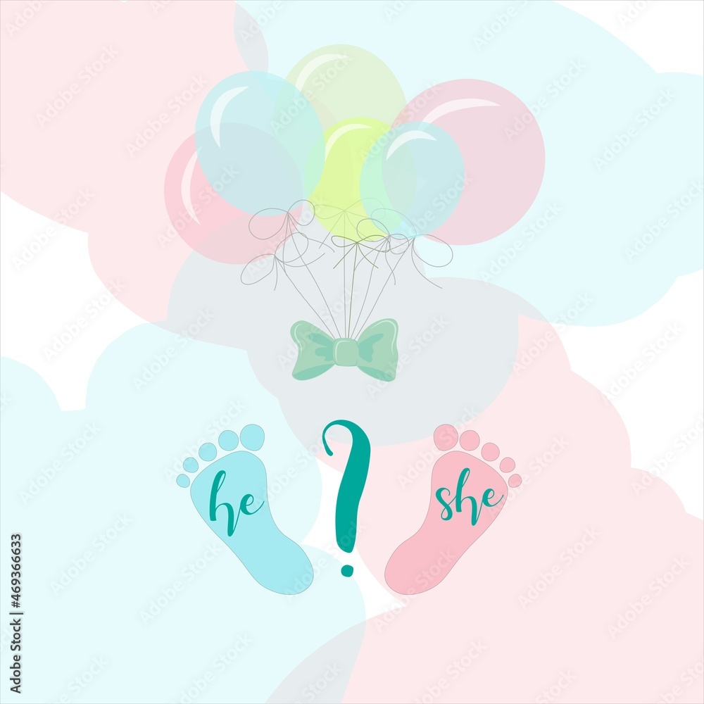 He Or She Vector Illustration For Gender Reveal Party Vector Banner Element Design Pregnancy Maternity And Paternity Concept Stock Vector Adobe Stock