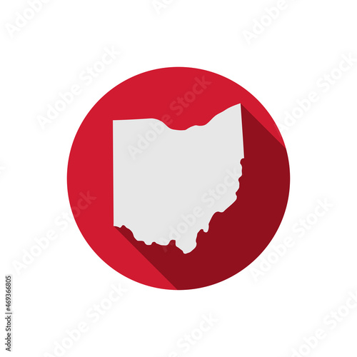 Ohio state circle map with long shadow