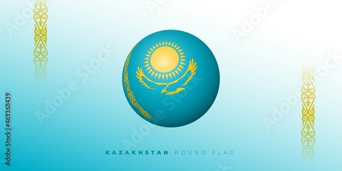 Kazakhstan Round flag vector illustration. Kazakhstan independence day template design.