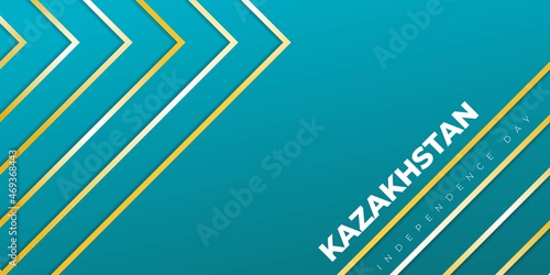 Green background with yellow lines design. Kazakhstan independence day template design.