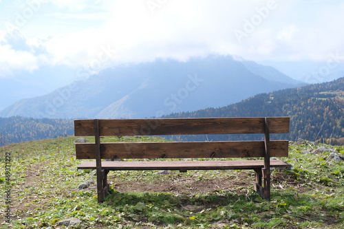 bench in the mountains