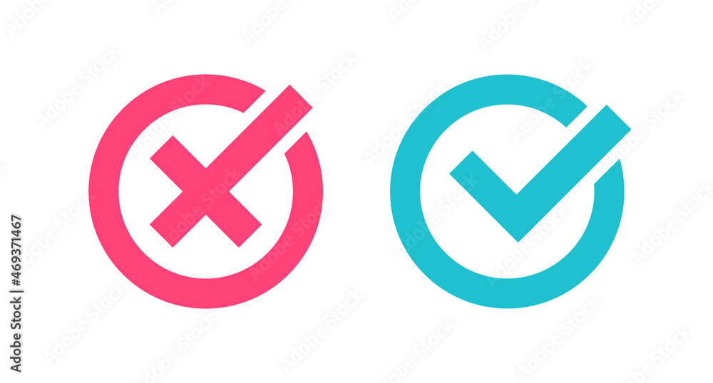 Check mark icons on white background. Design concept for web and mobile apps. Vector Illustation Check mark icons on white background. Design concept for web and mobile apps. Vector Illustation