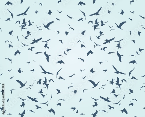 Wallpaper Mural A seamless background with flight of birds. Torontodigital.ca