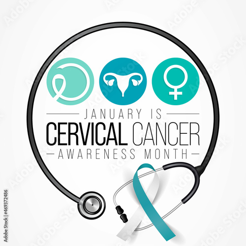 Cervical Cancer awareness month is observed every year in January, It occurs most often in women over age 30. Vector illustration