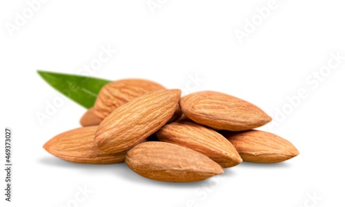 Almond raw piece. Almond nuts healthy food ingredient