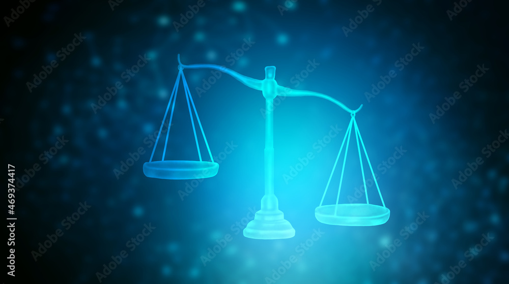 scales icon on blue background scales icon on blue background