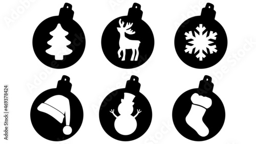 Christmas spheres with silhouettes for 3d printing