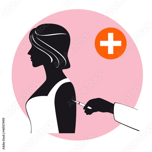 The doctor vaccinates the girl