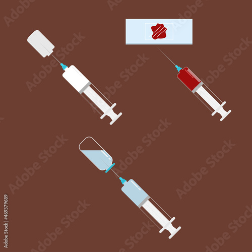 Vaccination icon Blood test Coronavirus set vector illustration design