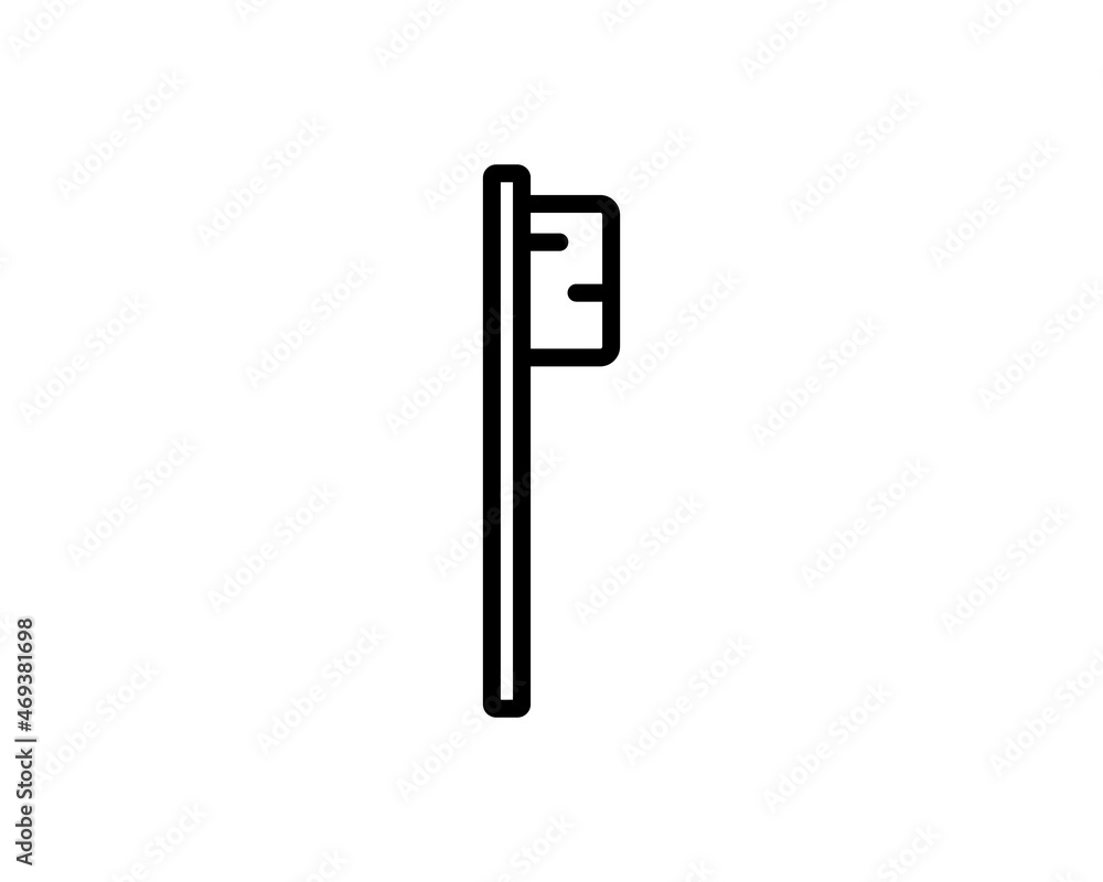 Vector outline classic black tooth brush icon on white background Vector outline classic black tooth brush icon on white background