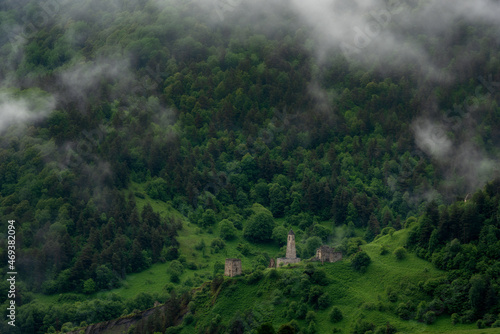 Wallpaper Mural Lower Ozdik medieval tower complex has the 4 level combat tower and the residential buildings, a few crypts are located on the mountain range nearby. Ingush combat towers were designed for defence. Torontodigital.ca