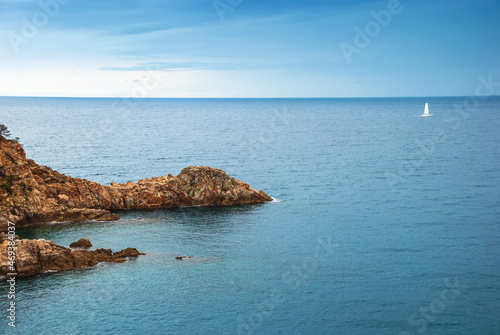 Tossa De Mar, Catalonia, Spain. Picturesque Costa Brava coast with beautiful beaches and clean turquoise water.