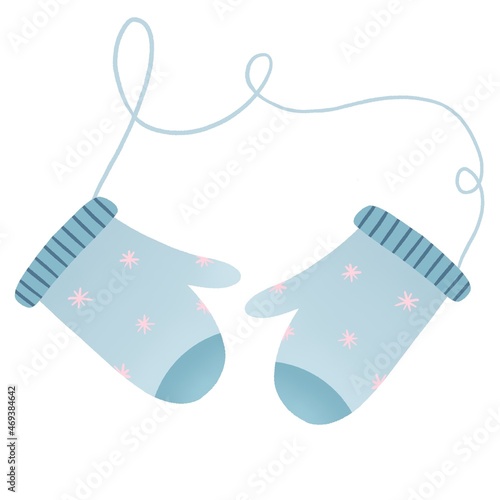 winter illustration with cute mittens