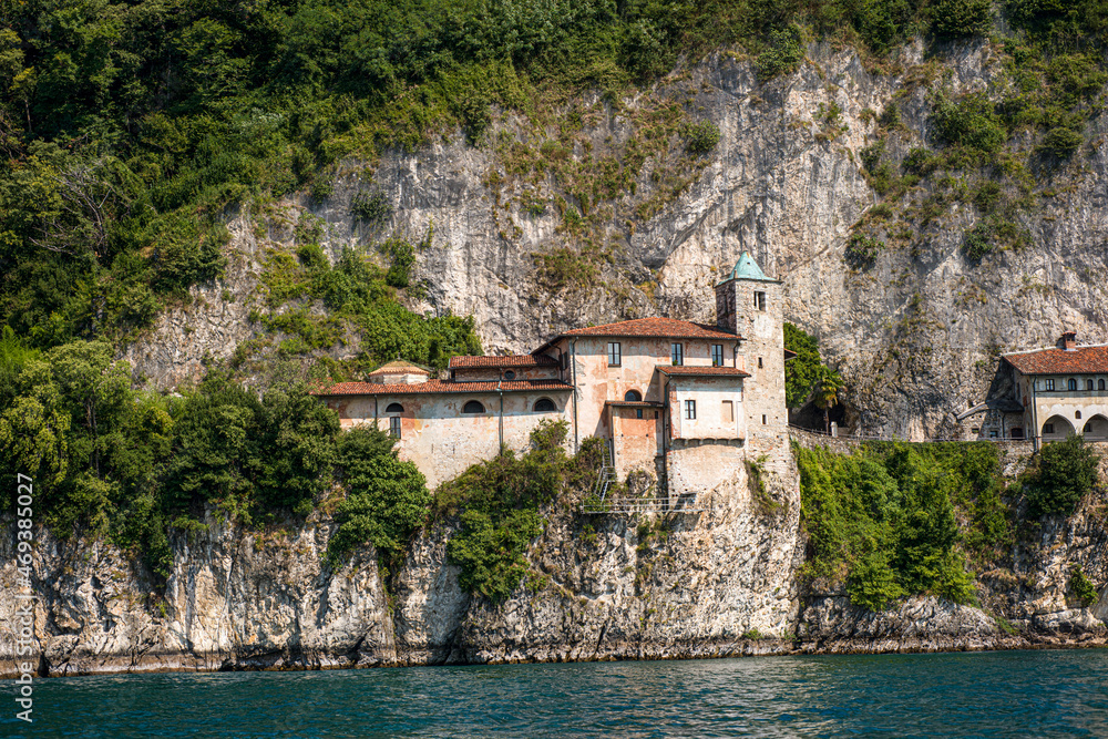 Monastery of Santa Caterina by Lake Maggiore. Lombardy,  Italy, Europe