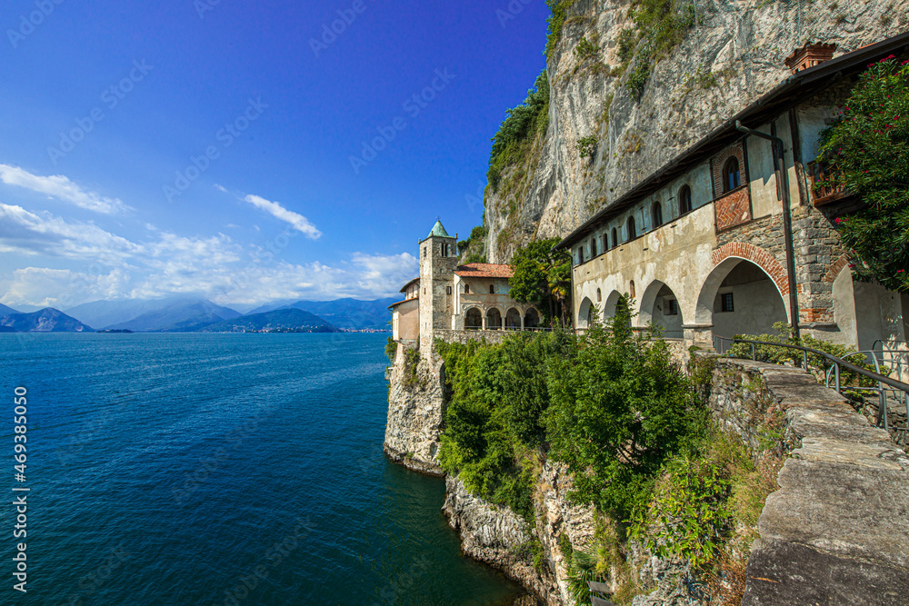 Monastery of Santa Caterina by Lake Maggiore. Lombardy,  Italy, Europe
