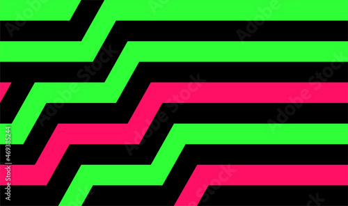 Futuristic technologic background by elements of hexagon. Color striped seamless pattern. Bright and colorful modern vector texture. Op art.