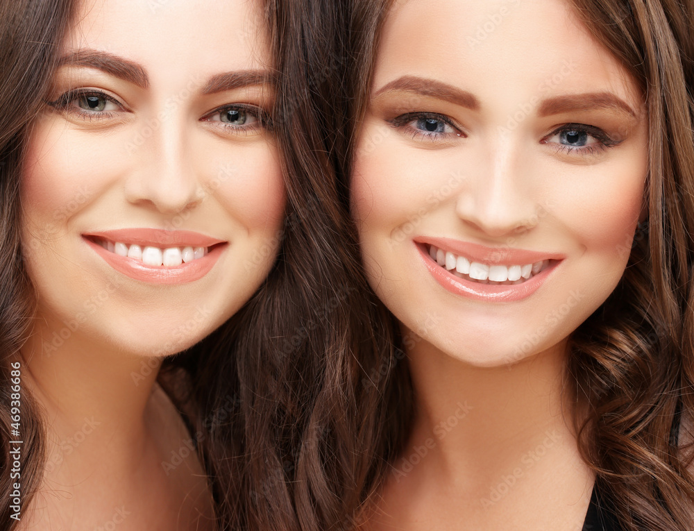Beauty portrait of a young girls. Fresh Clean Skin Beauty portrait of a young girls. Fresh Clean Skin
