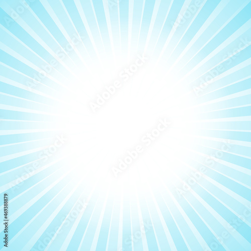 ターコイズブルーのグラデーションの集中線　背景素材イラスト／Turquoise gradation concentrated line background material illustration