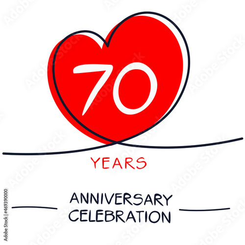 70 years anniversary celebration template, Vector illustration.