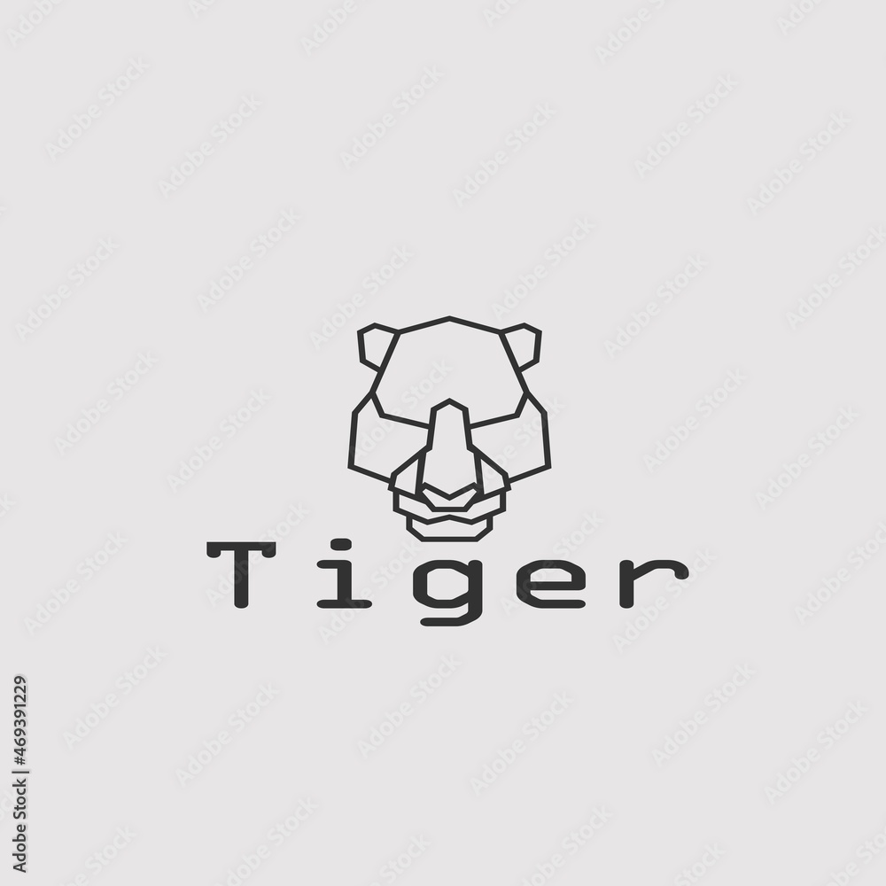 Simple logo design with head tiger Simple logo design with head tiger