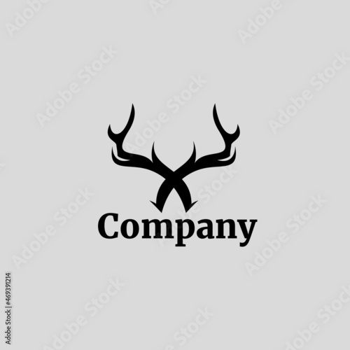 Simple logo design with deer antlers