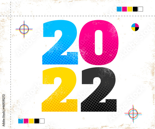 Retro poster for new year 2022