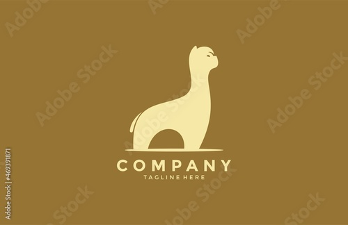 Cute Alpaca Logo Vector Design