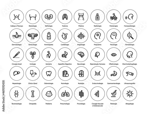 Ícones Áreas Medicina Especialidades