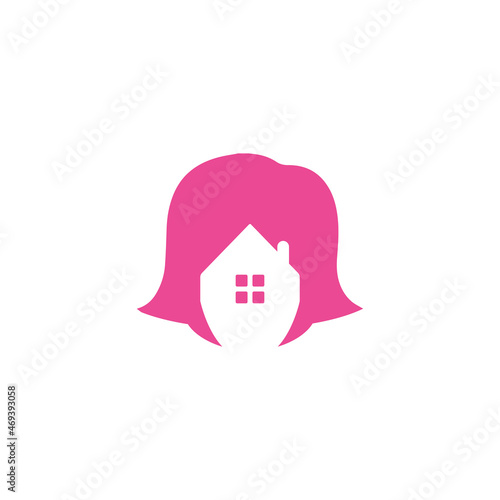 Lady house logo vector for your company or business