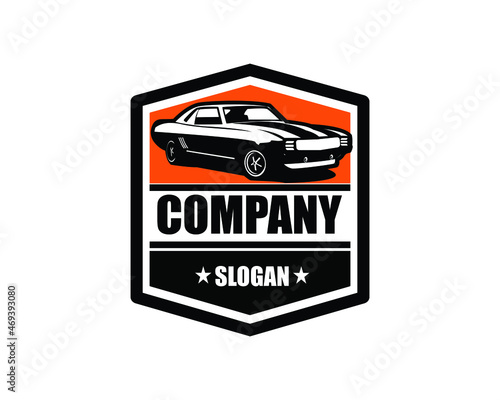 american muscle logo car illustration vector isolated